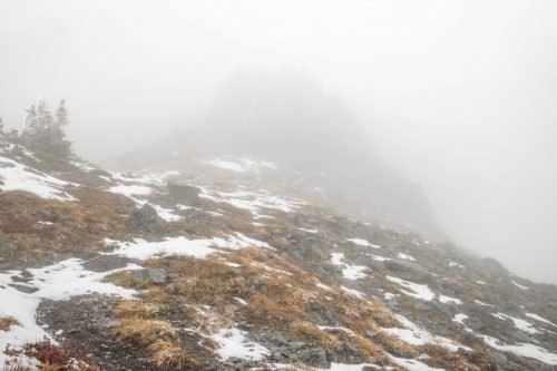 Chikamin Peak in the mist